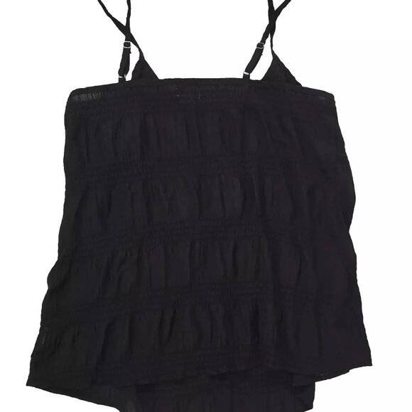 Jason Wu Camisole Adjustable Tank Top Black Women's Size XL Ruffled Button Up - Picture 4 of 5